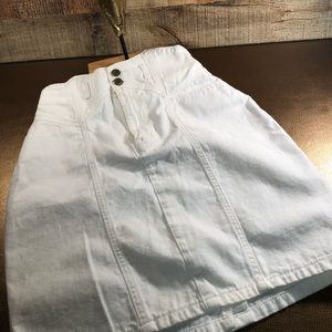 High Waist Vintage White Denim Mini Skirt Sz 7